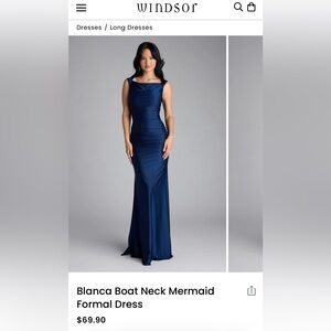 New Windsor Bianca Boat Neck Mermaid Formal Dress